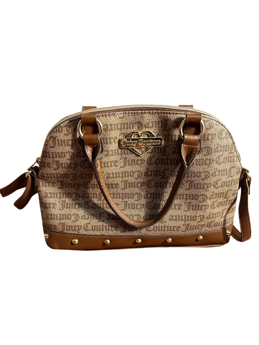 Juicy Couture Glam Dome Satchel Bag Brown/Tan